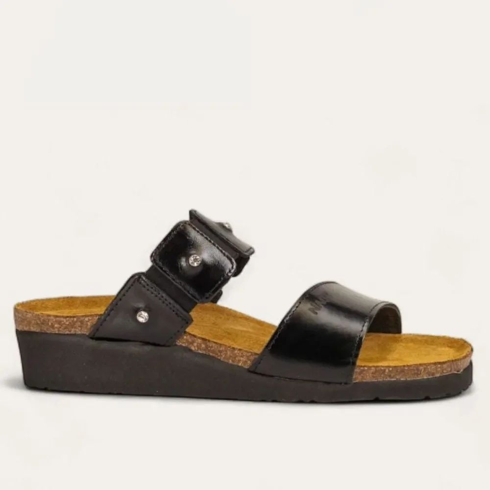 NEW TEVA Naot Black Madras Ashley Genuine Leather Slide On Sandals Size 11/ 11.5
